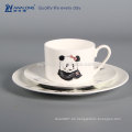 Niedliche Panda Tier Porzellan Teller und Teetasse für Café